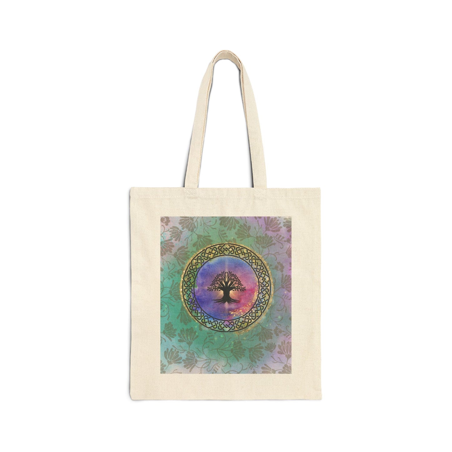 Vibrant and uplifting Celtic Tree of life Cotton Canvas Tote Bag