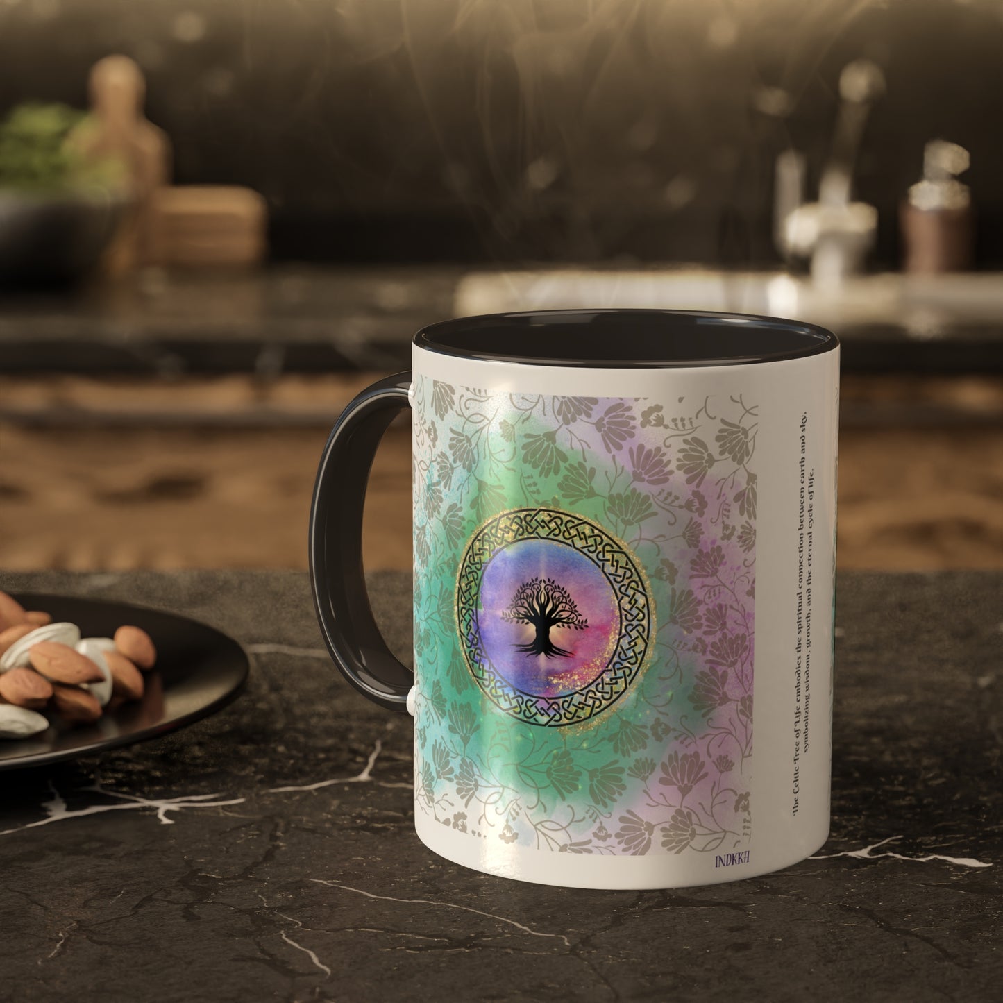 Vibrant and uplifting Celtic Tree of life Colorful Mugs, 11oz