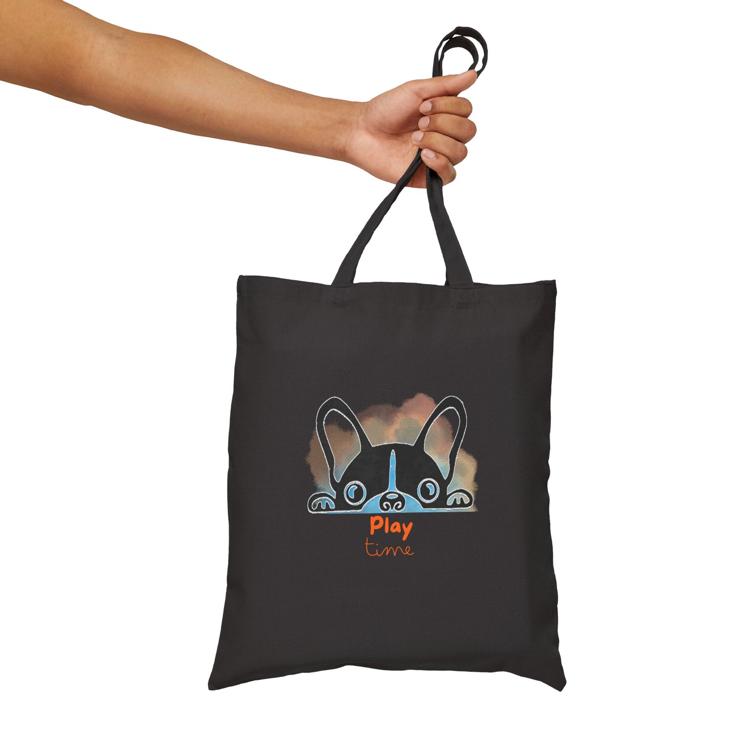 Doggy Fun Play time Cotton Canvas Tote Bag