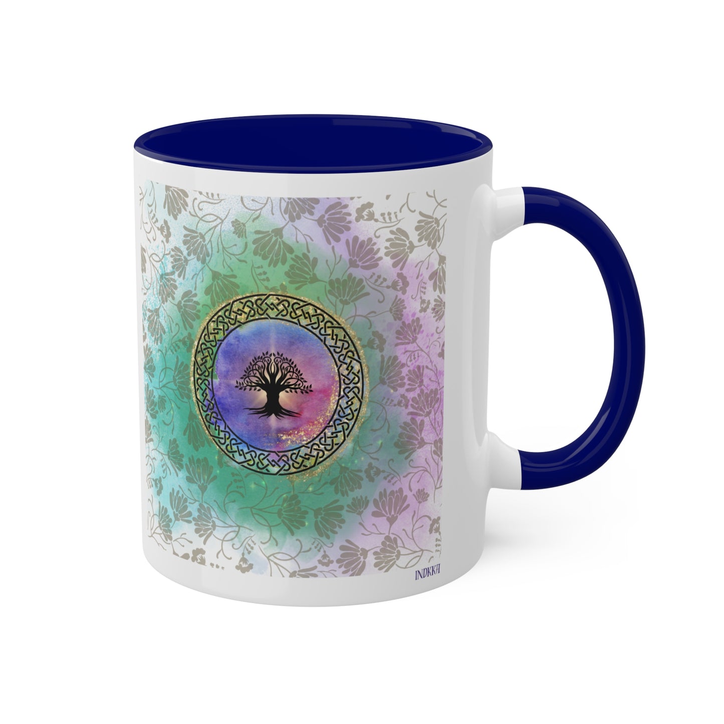 Vibrant and uplifting Celtic Tree of life Colorful Mugs, 11oz