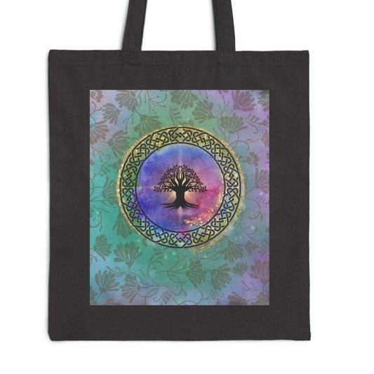 Vibrant and uplifting Celtic Tree of life Cotton Canvas Tote Bag