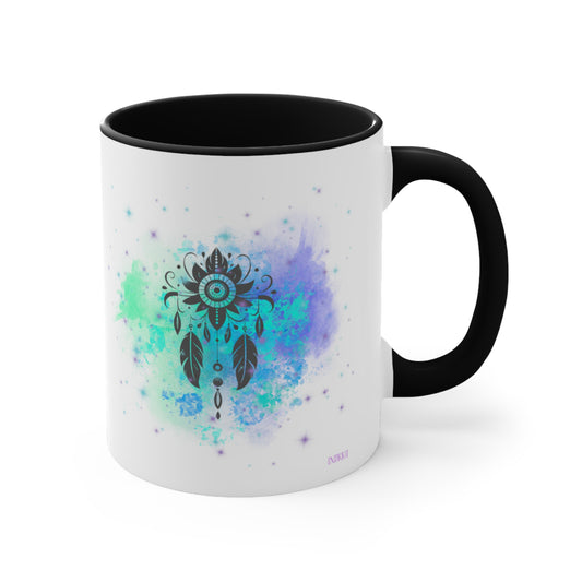 Vibrant Dream Catcher Colorful Accent Mugs, 11oz