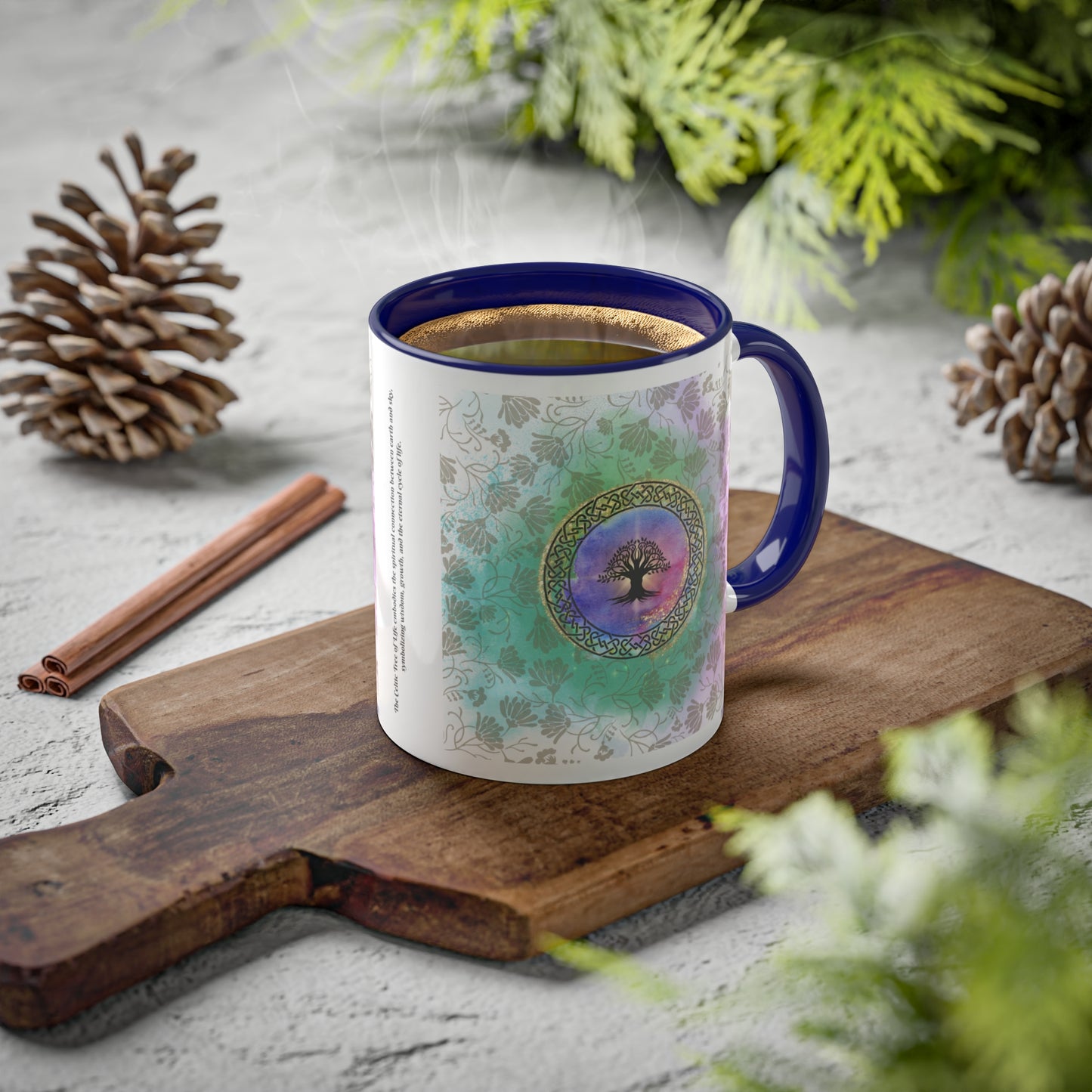 Vibrant and uplifting Celtic Tree of life Colorful Mugs, 11oz