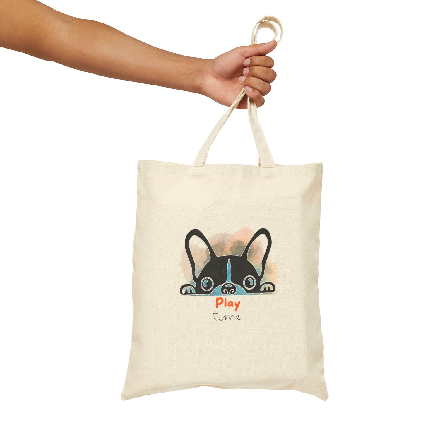 Doggy Fun Play time Cotton Canvas Tote Bag