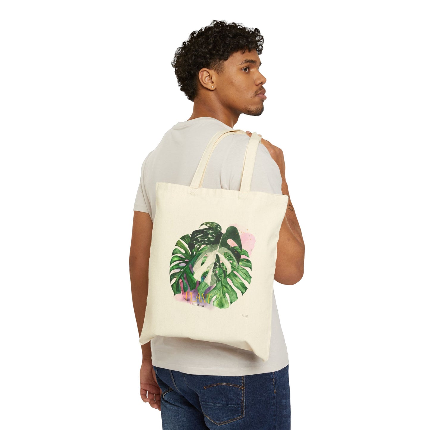 Plant Mumma Monstera leaf Cotton Canvas Tote Bag