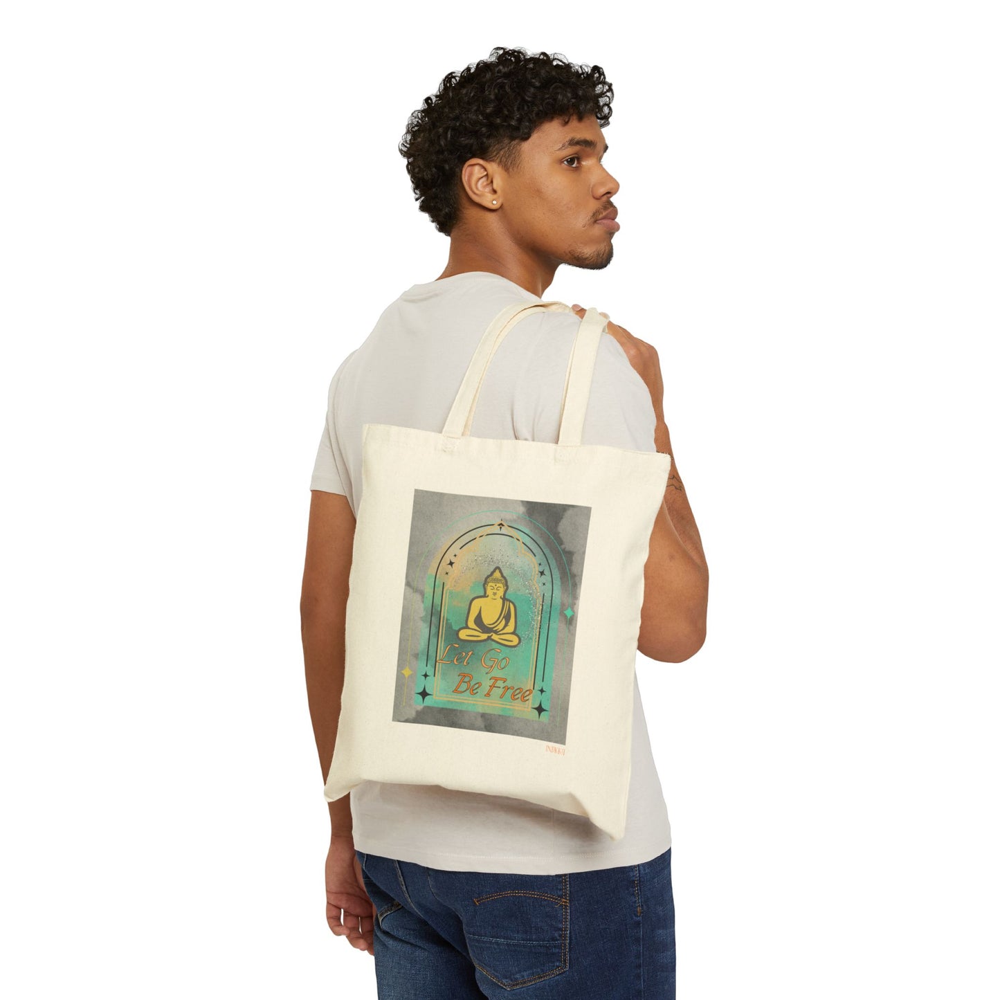 Buddha Let go be free Cotton Canvas Tote Bag